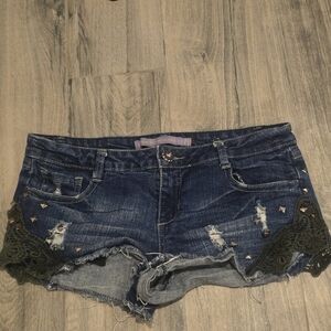 Denim Studded Women Shorts